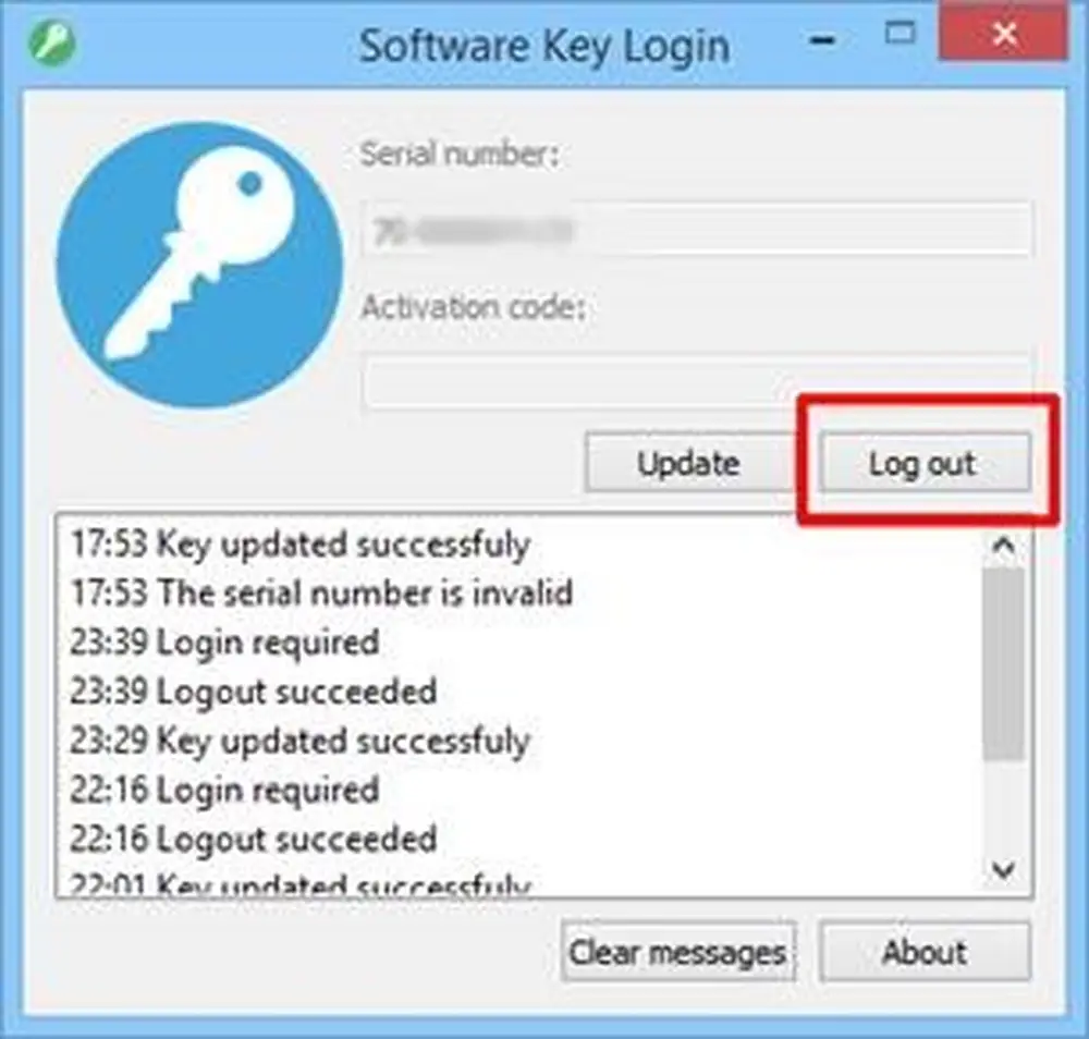 Software Key - logout