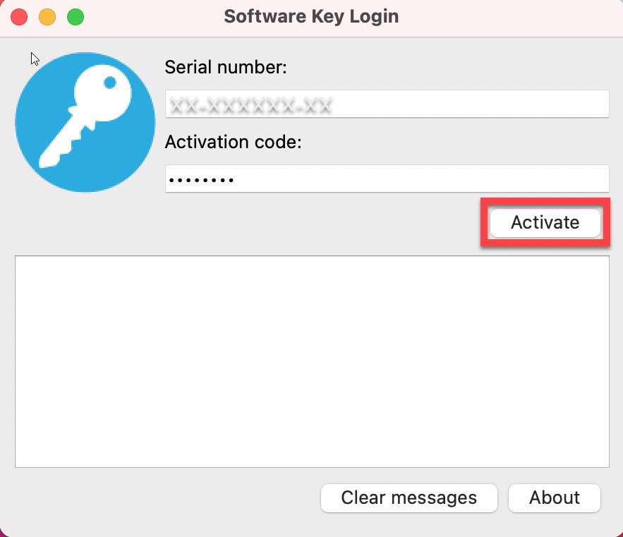 Software Key Dialog macOS