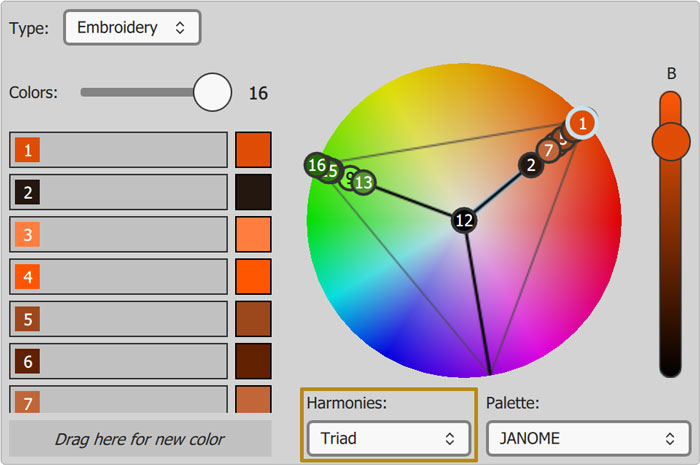 Harmonies de couleurs ajoutées pour obtenir de belles combinaisons de couleurs