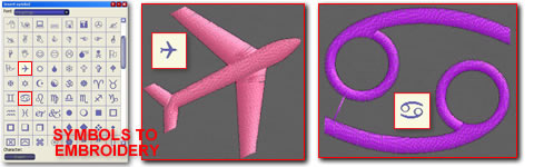  - Use the New Symbol library and convert any symbol to perfect embroidery inside the Create tab